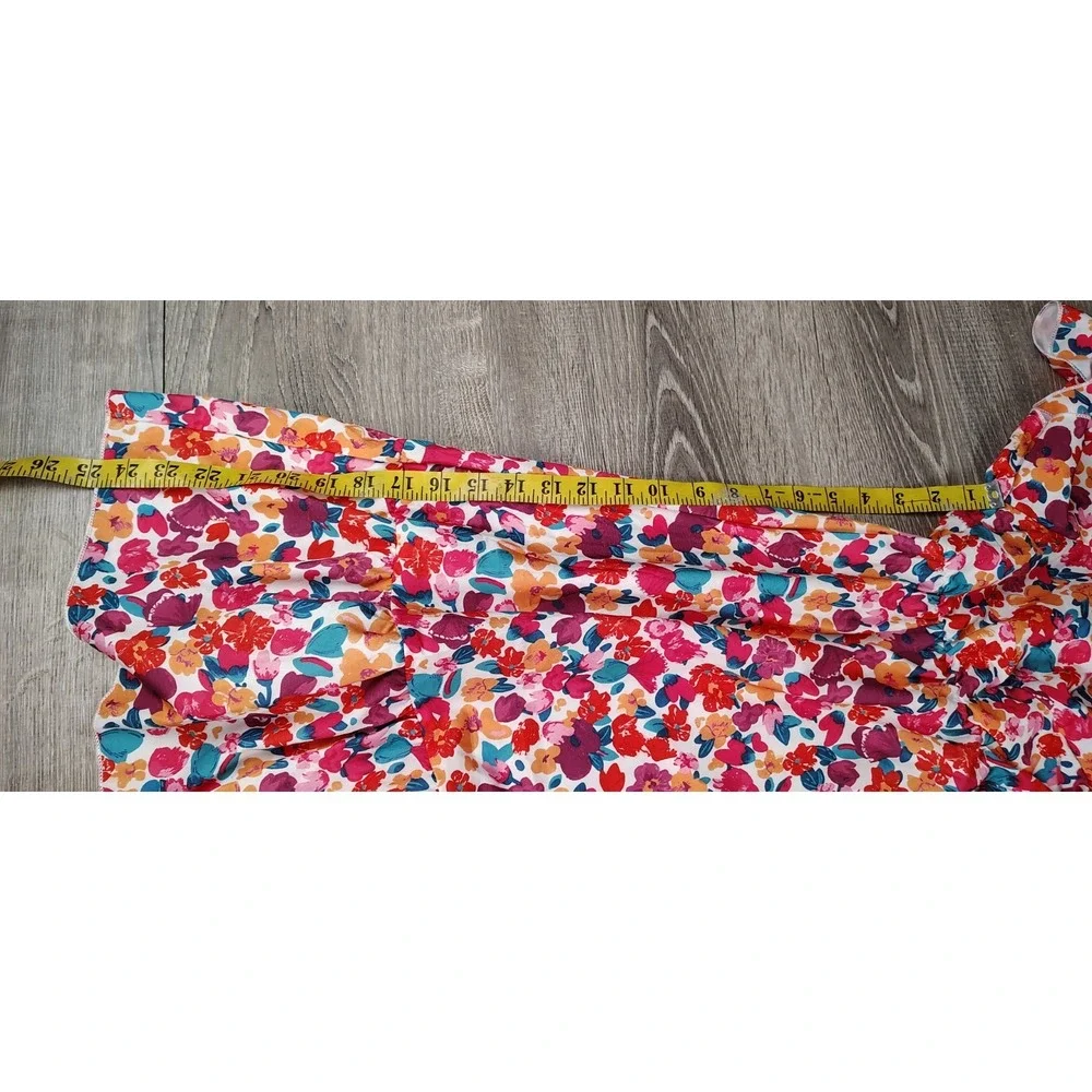Women's Shein Curve Size 0XL Floral Twist Front Keyhole Cutout Dress‎ Short